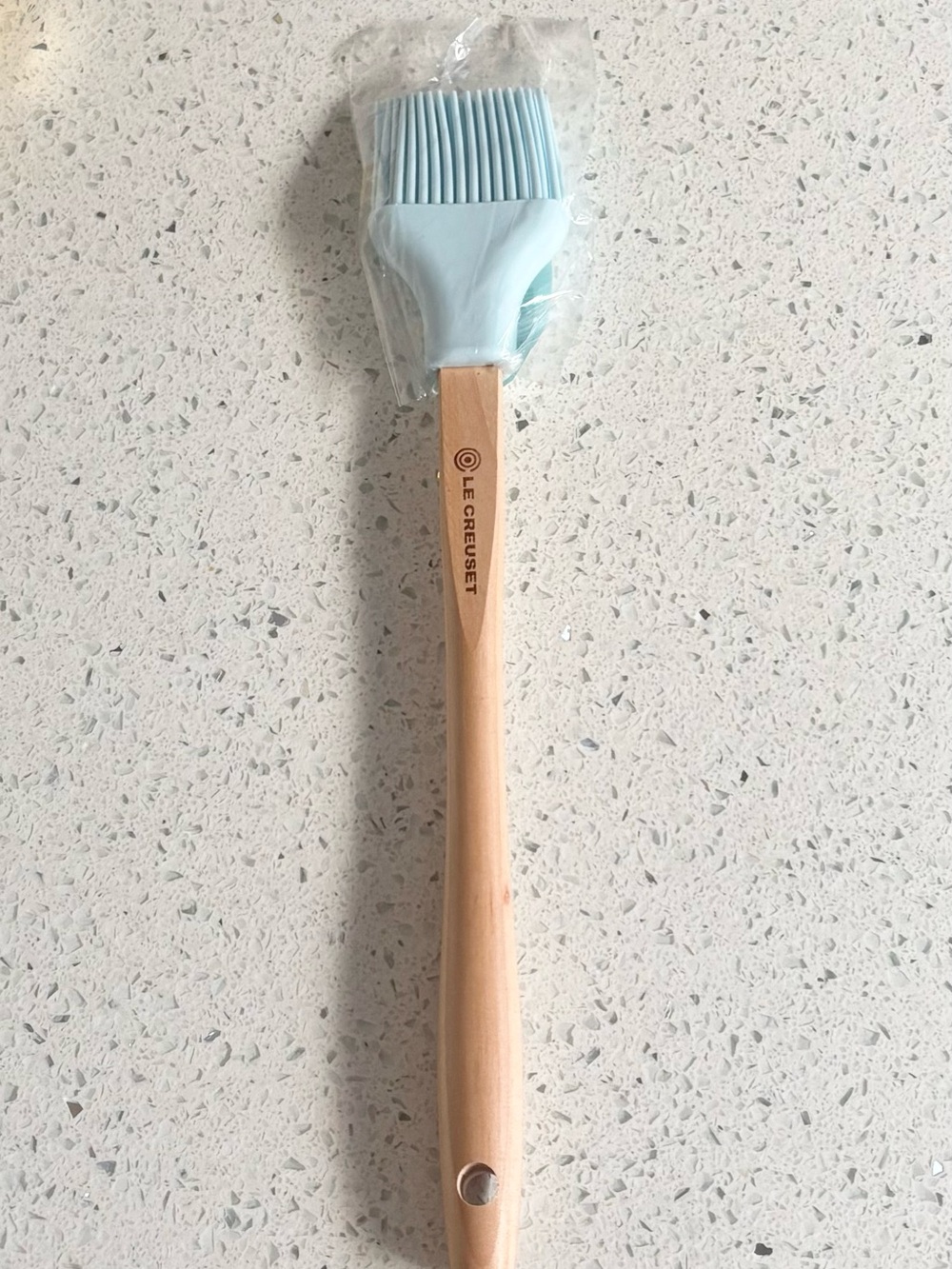 Le Creuset Silicone Basting Brush in Pale Blue with Wooden Handle